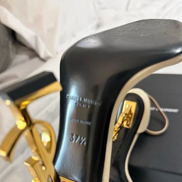 SAINT LAURENT OPYUM SANDAL HEELS - Picture 8 of 10